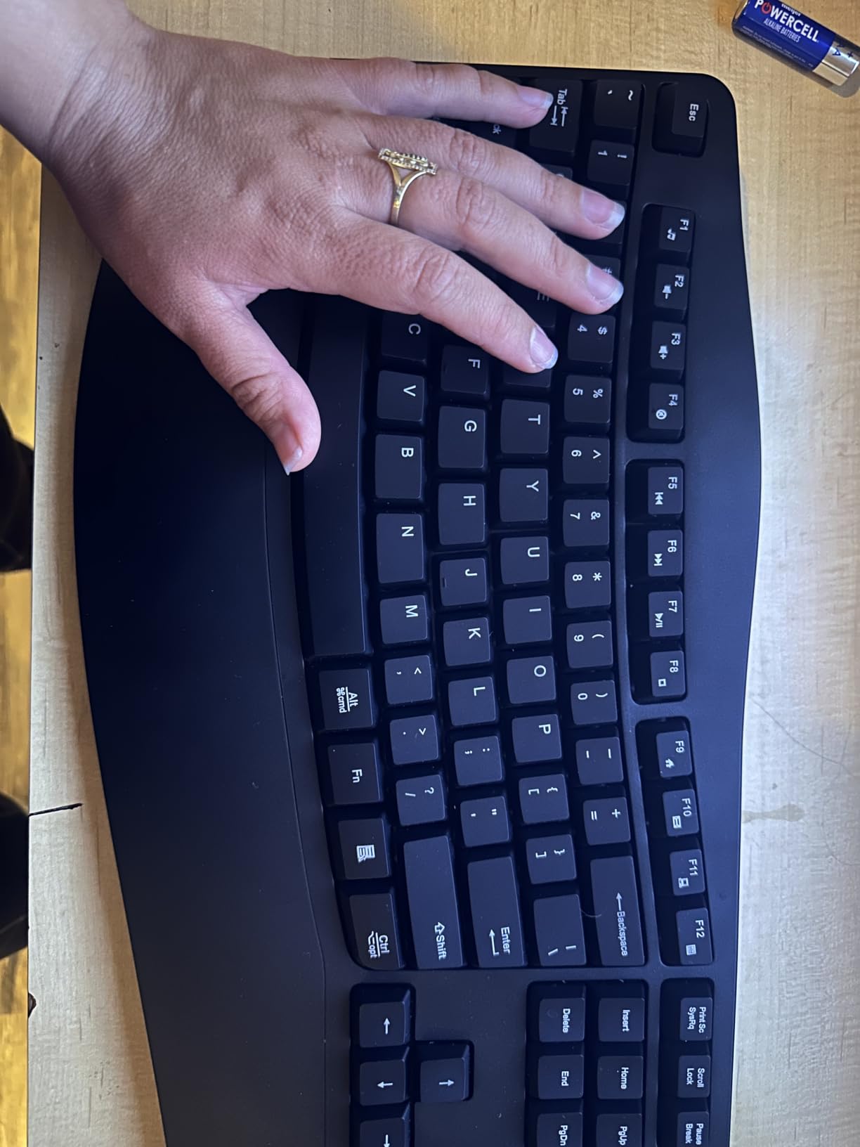 Wireless Keyboard and Mouse Combo, 2.4G Ergonomic Wave Keys(Black) customer photo 1