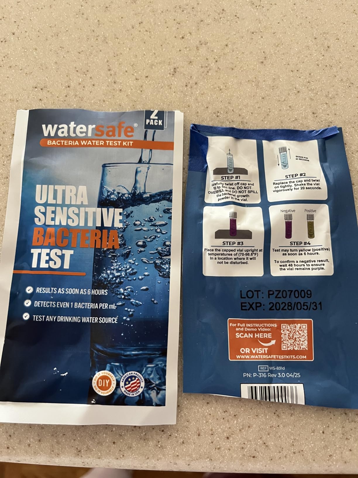 Watersafe® Bacteria Water Test Kit – USA-Made – Results as Fast as 6 Hours – Detects Coliform (Inc. E. coli) & Non-Coliform Bacteria in Drinking, Well & Tap Water – Lab-Quality Testing – 1 Pack customer photo 1
