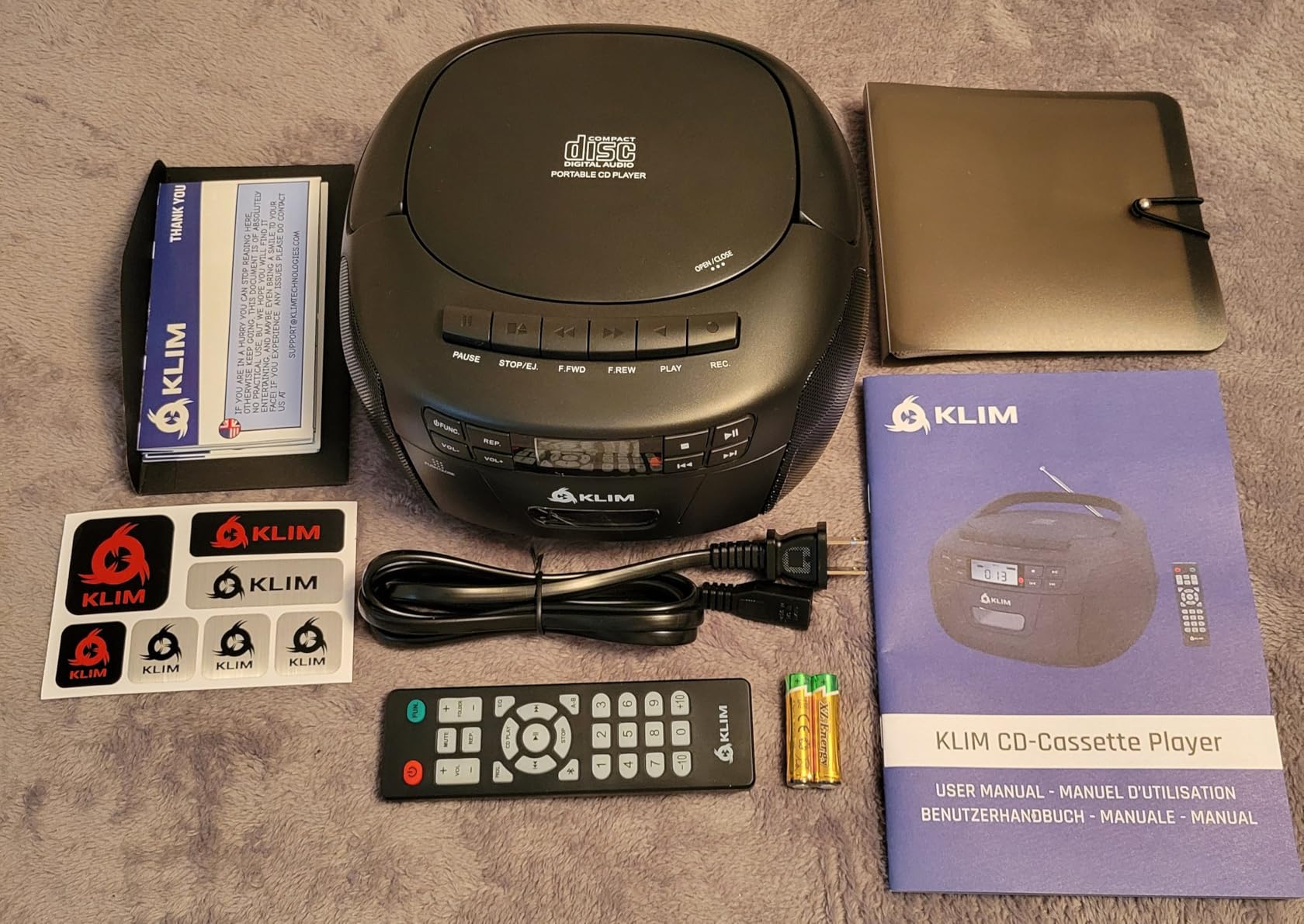 CD Cassette Player with Case, Bluetooth Boombox, AM FM Radio, USB Drive customer photo 2