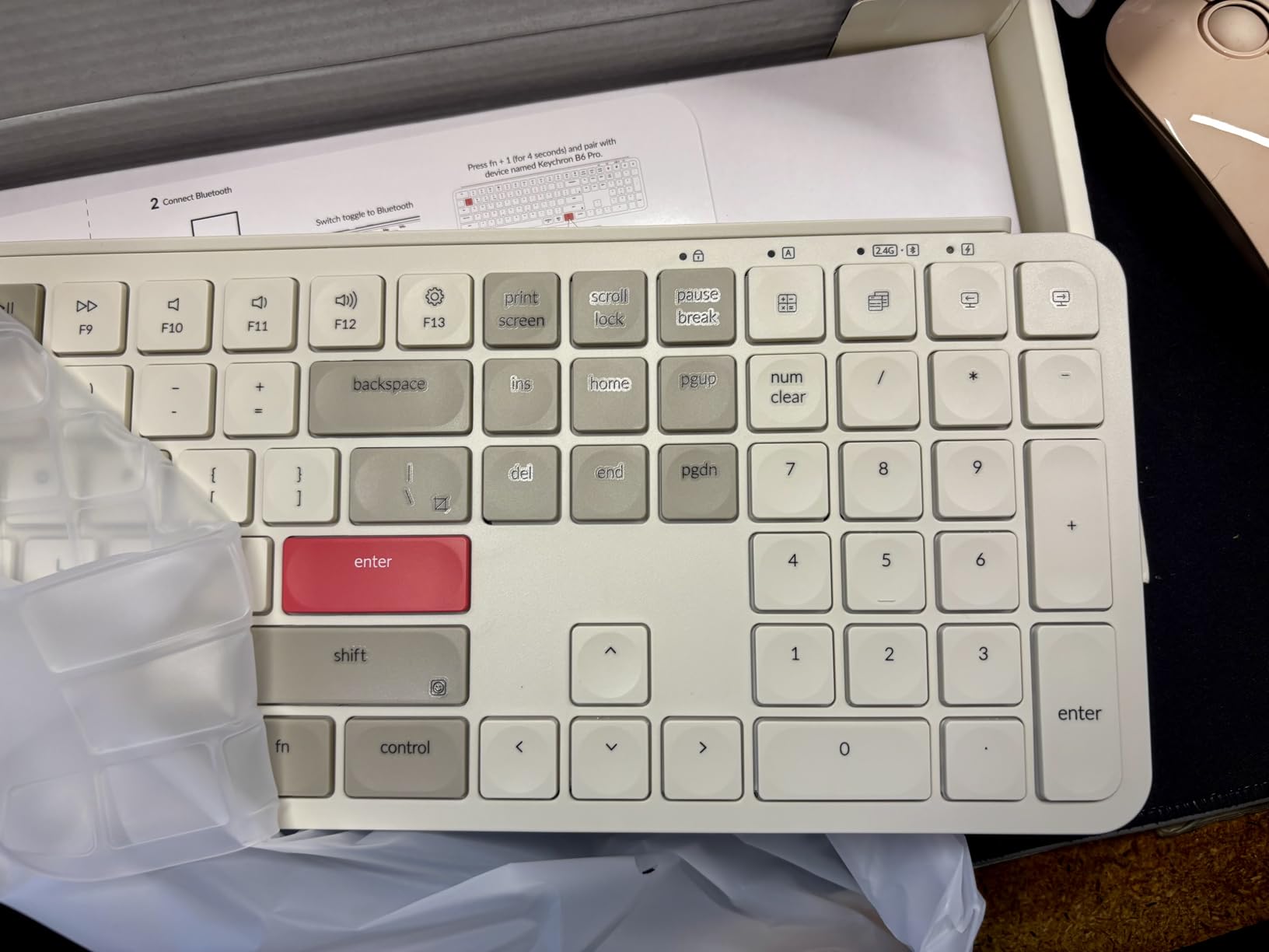 Keychron B6 Pro Ultra-Slim Full-Size Wireless Keyboard - Retro Red customer photo 2