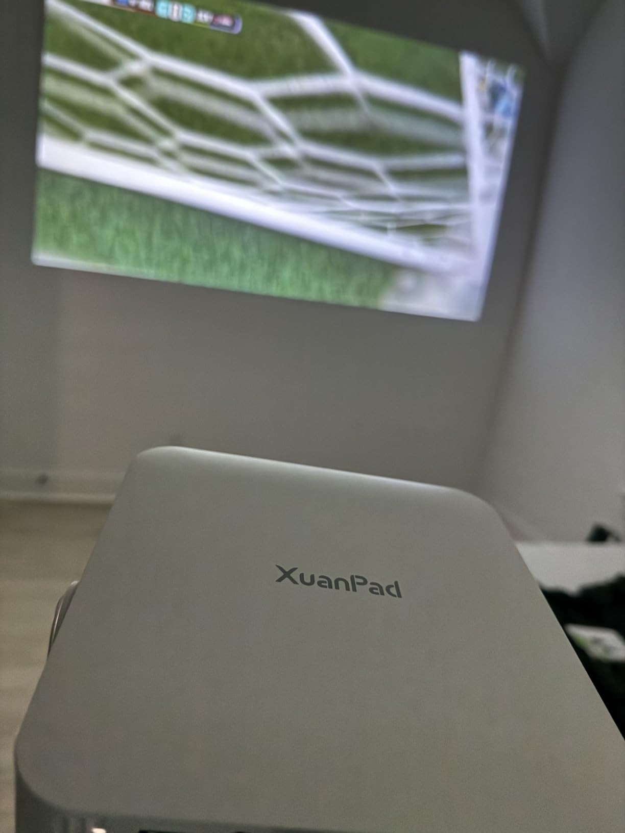 [Officially-Licensed App & Auto Focus]White Smart Mini Projector with WiFi and Bluetooth, XuanPad 4K Support Movie Projector, Portable Native 1080P Outdoor Projector with 360° Stand customer photo 1