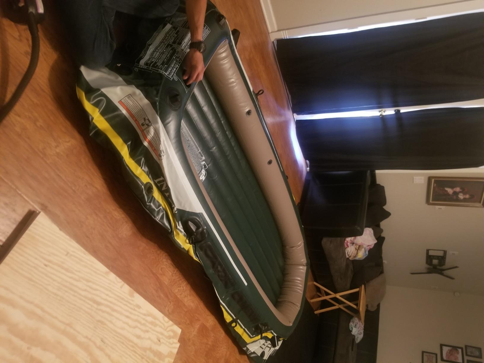INTEX Seahawk 4-Person Inflatable Fishing Boat Set with Oars and Pump customer photo 2
