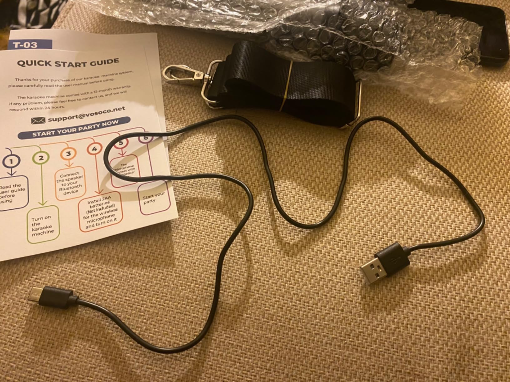 VOSOCO Karaoke Machine, Bluetooth Speaker with 3 Rechargeable Microphones customer photo 2