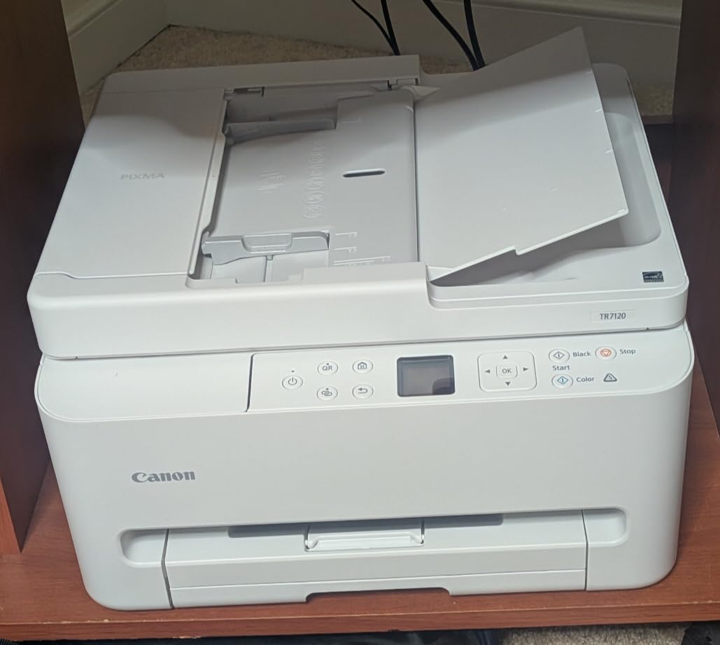 Canon PIXMA TR7120 Wireless Color Inkjet Printer, Duplex Printing, White – Home Printer with Copier/Scanner, Auto Document Feeder, Compact Design, Intuitive Control Panel customer photo 1