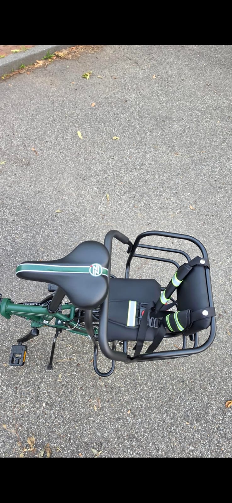 Upgraded Rear Child Bike Seat,Back Mount Kid's Bike Seat with Foot Pedals Back Rest Handrail, Designed for Children Aged 18 Month to 8 Years Old,Easy Installation customer photo 1