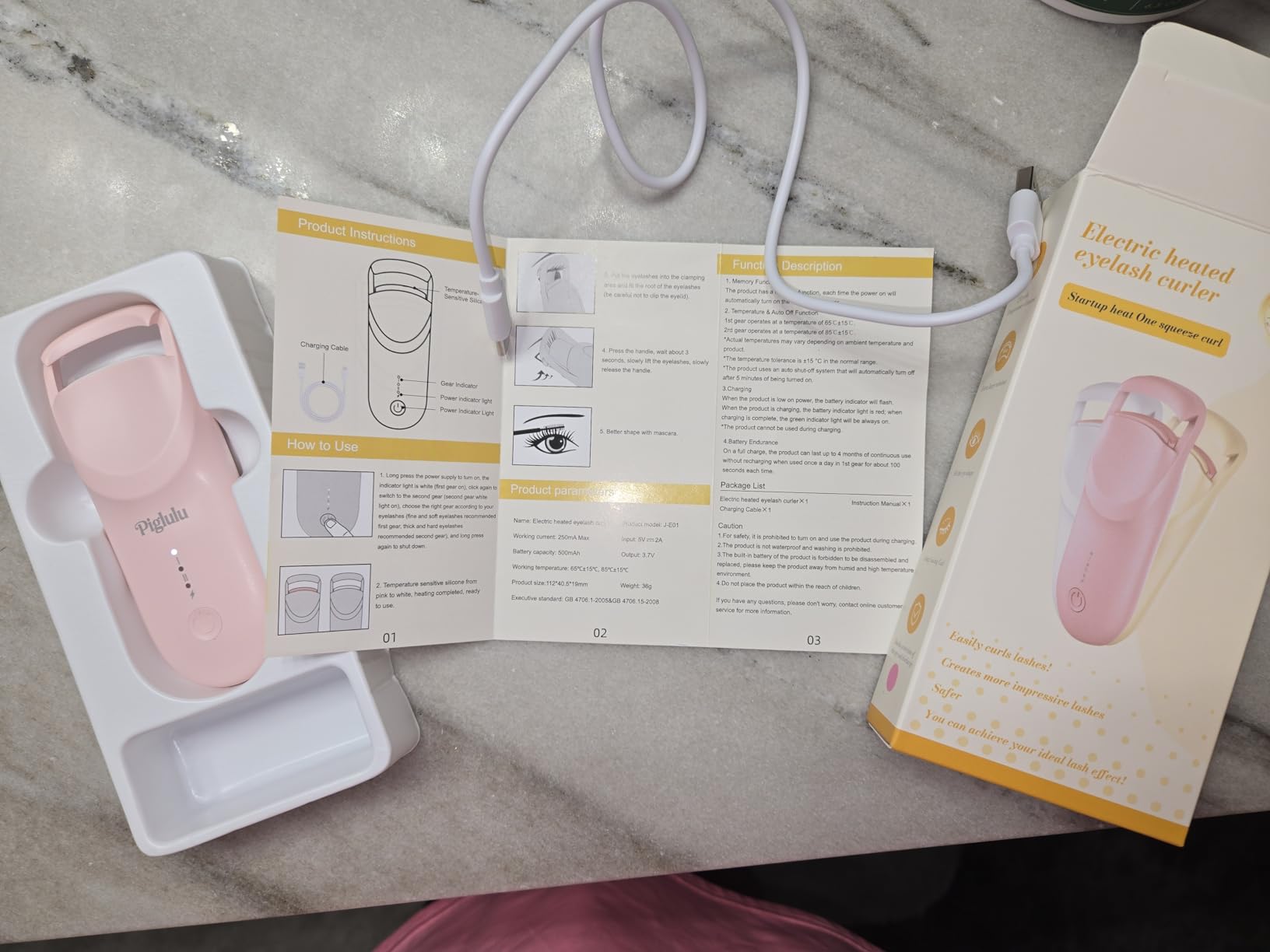 Heated Eyelash Curler,3-Level Temp Mini Travel Electric Lash Curler 10s Heat-3s Curl-24h Hold for Women with Anti-Burn Silicone Pad, Portable Type-C Charging for Long-Lasting Natural Effortless Curves customer photo 2