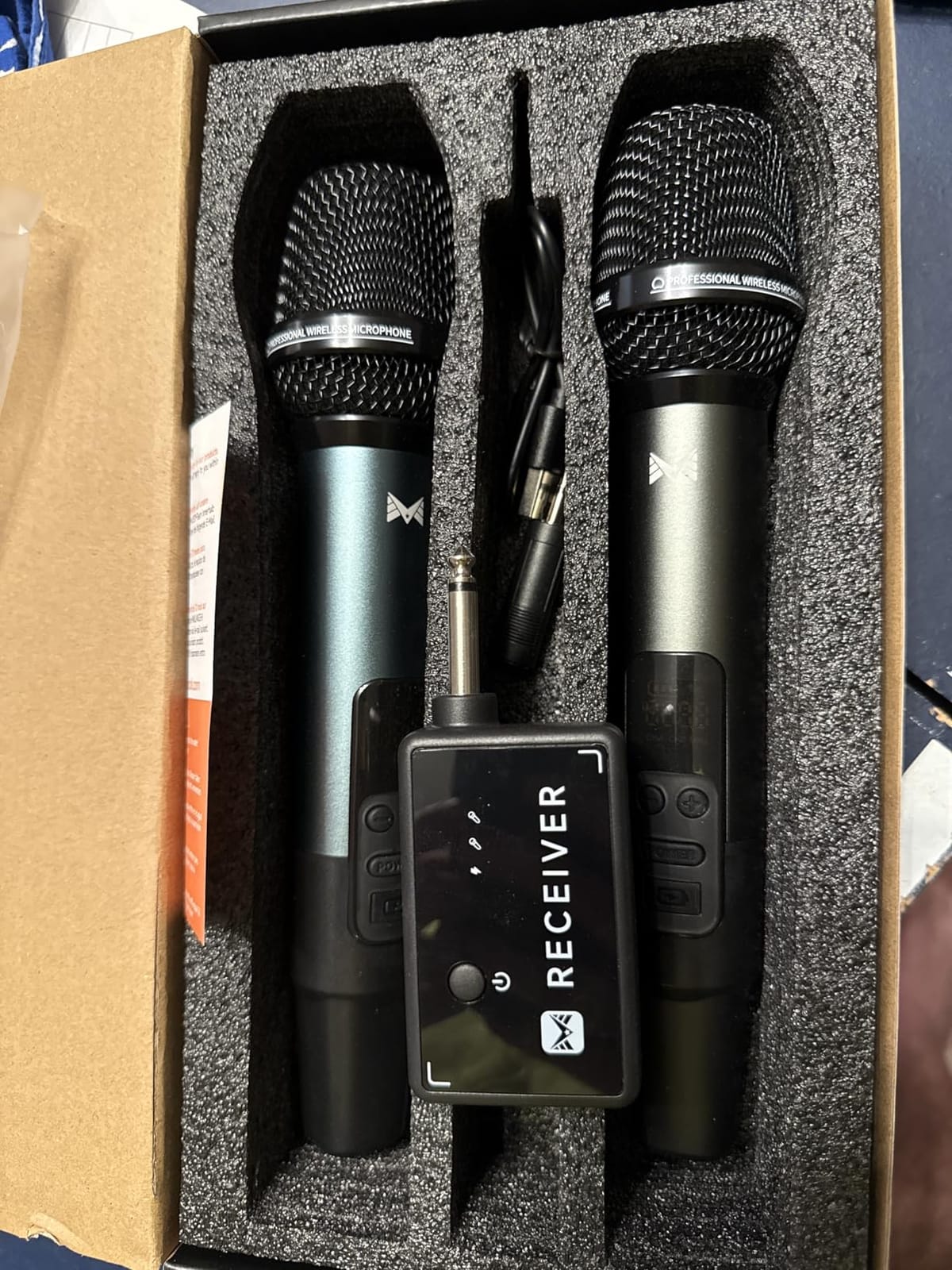 Wireless Microphone, Metal Dynamic Wireless Microphones with One-to-One Chip Connection and Rechargeable Receiver, 40H Duration, 200FT Range Receiving, Volume Control Karaoke Microphone for Singing customer photo 1