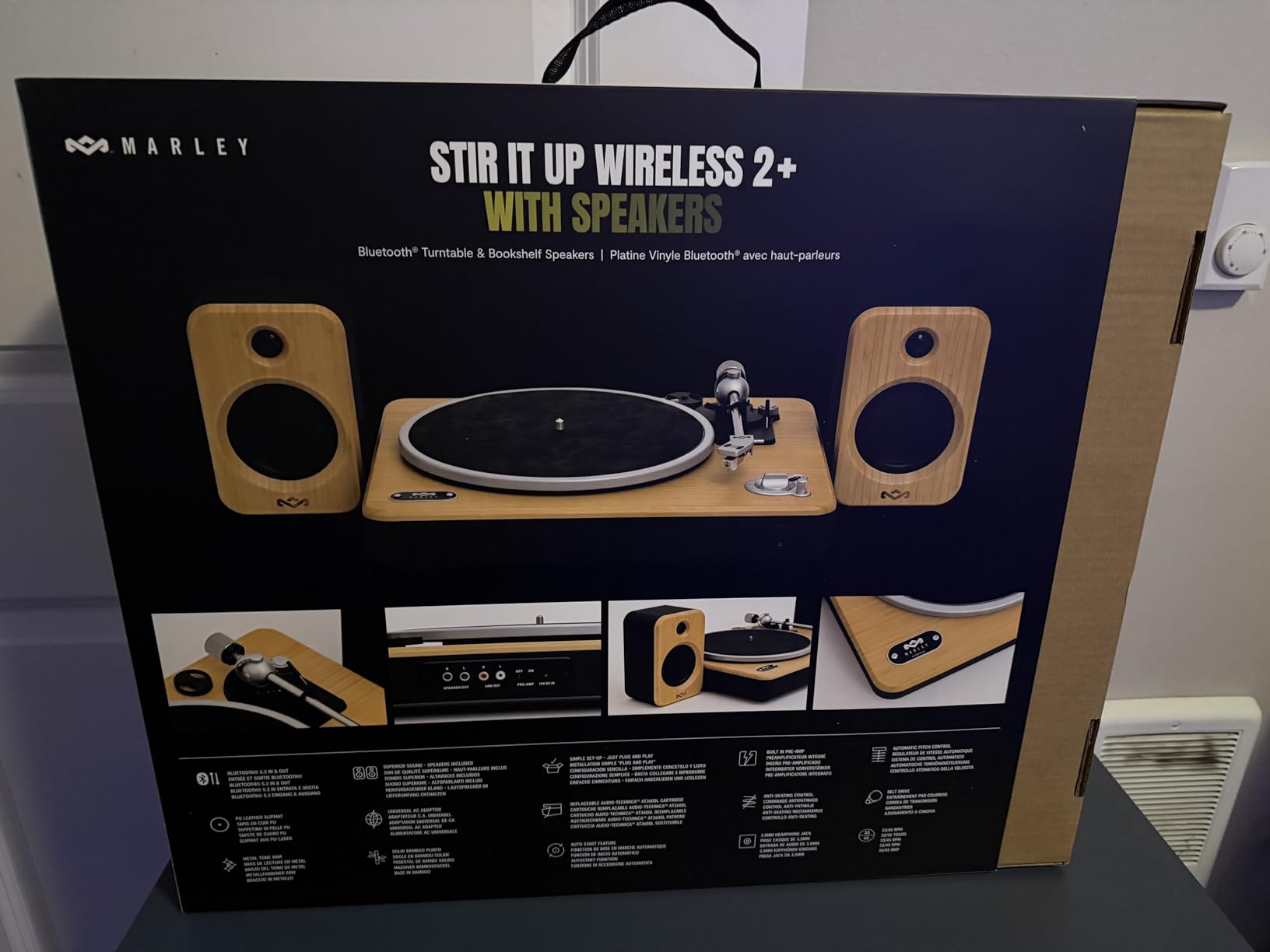 House of Marley Stir It Up Wireless 2 Turntable - Bluetooth Record Player, 2-Speed Sustainably Made Vinyl Player, Turntables for Vinyl Records with Audio Technica Cartridge & Built-in Pre-Amp, Bamboo customer photo 1