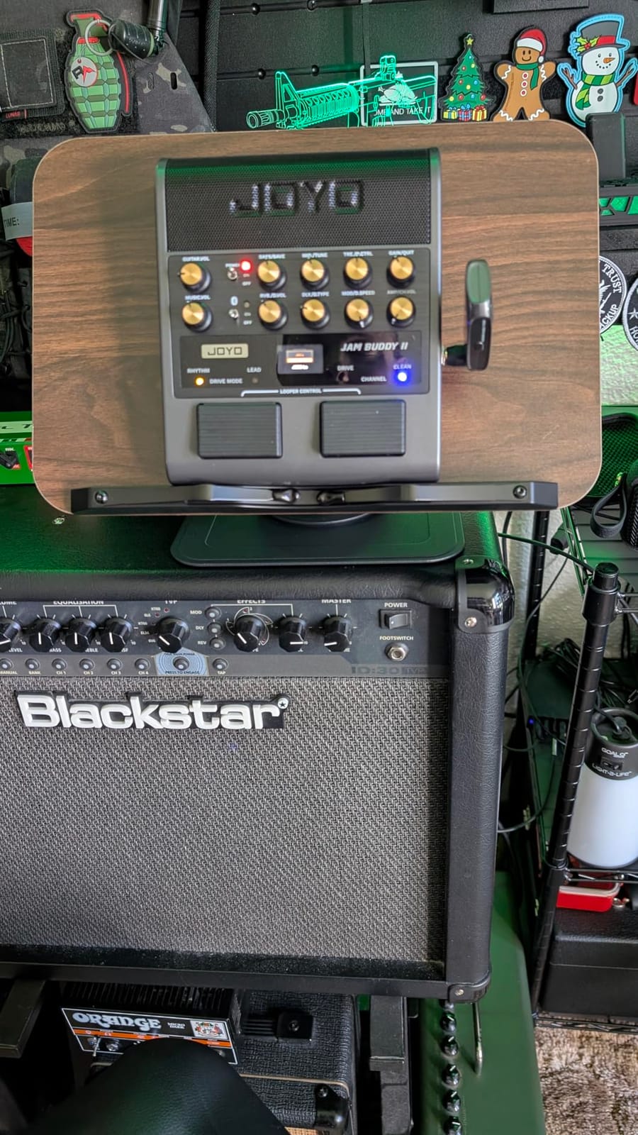 JOYO 10W Portable Guitar Practice Amp & Multi-Effects Pedal Combo Amplifier with Footswitch,OTG Recording, Bluetooth,14 Amp Models,3-Band EQ,36 Drum Patterns & Looper (JAM Buddy II, Orange) customer photo 1
