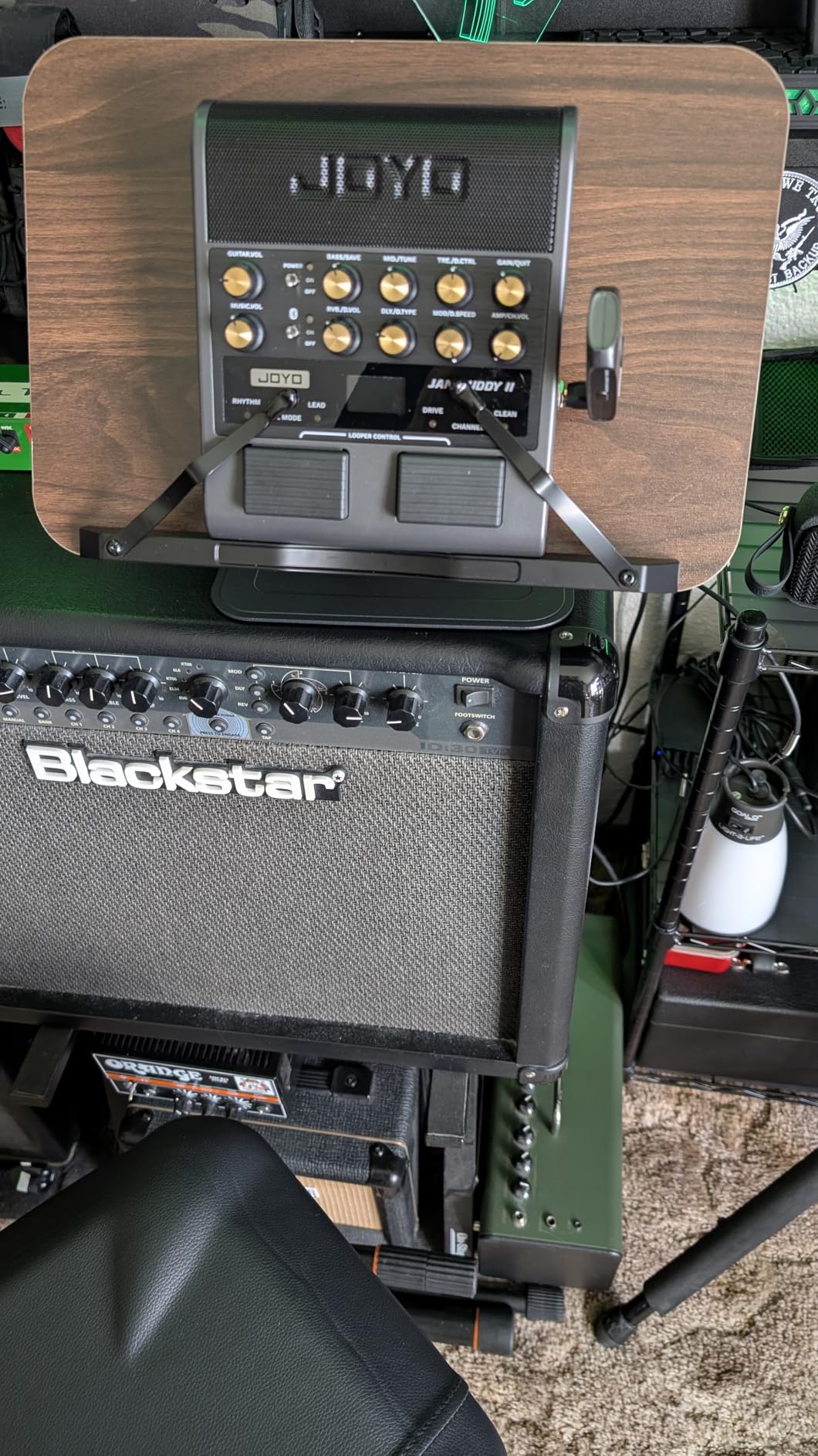 JOYO 10W Portable Electric Guitar Amp Multi-Effects Pedal Combo Amplifier with Footswitch,14 Amp Models,3-Band EQ,36 Drum Patterns & Looper,OTG Recording,Bluetooth for Practice(JAM Buddy II, Black) customer photo 1