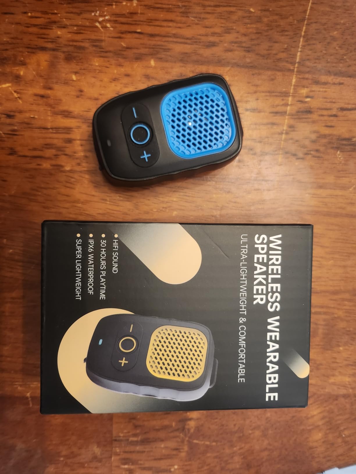 Wearable Bluetooth Speakers, Clip On Wireless Jobsite Speaker - Blue customer photo 1