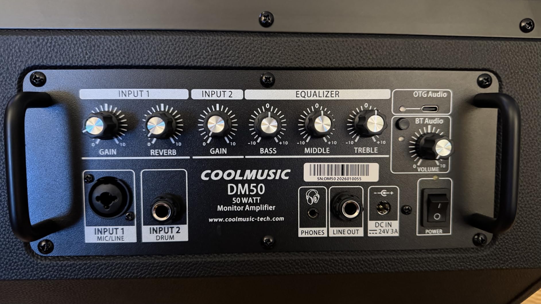 COOLMUSIC Drum Amplifier 50W, Electric Drum Speaker Keyboard Amp, OTG Recording, Mic/Line Input, Reverb & EQ Control customer photo 2
