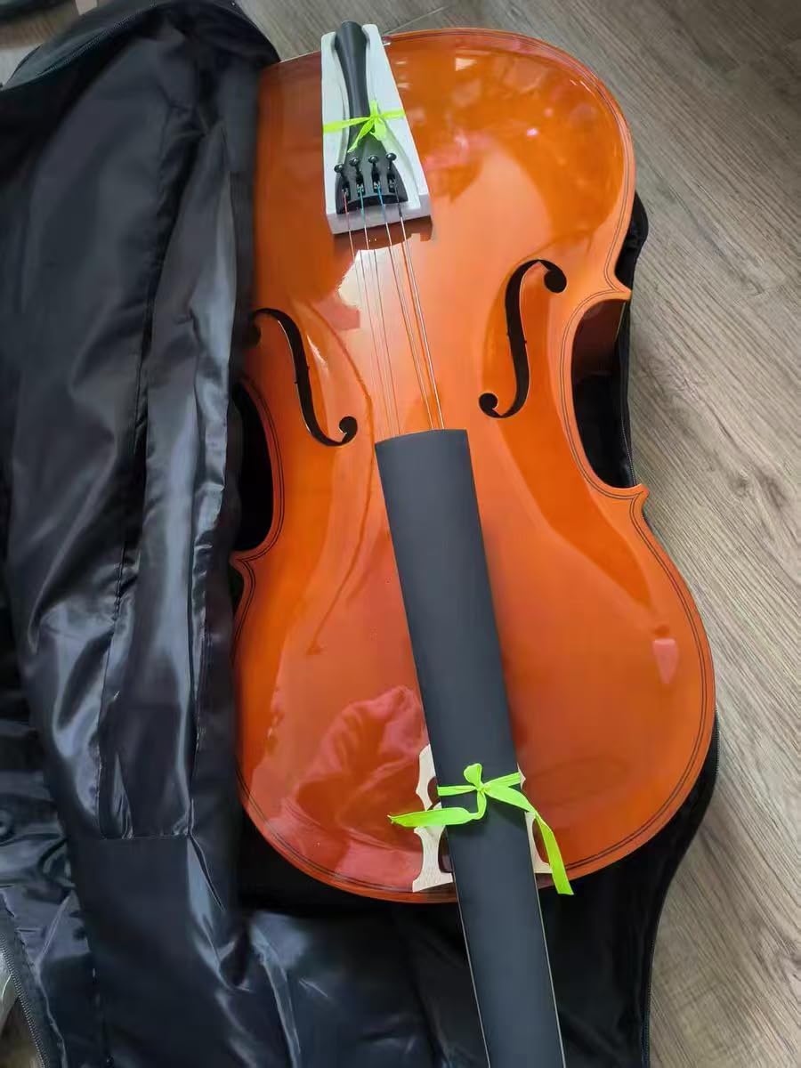 Full Size Cello Kit, Acoustic Cello Instrument for Adults,Beginners,Students,Complete Cello 4/4 Set with Portable Bag, Bow, Rosin (Black) customer photo 2