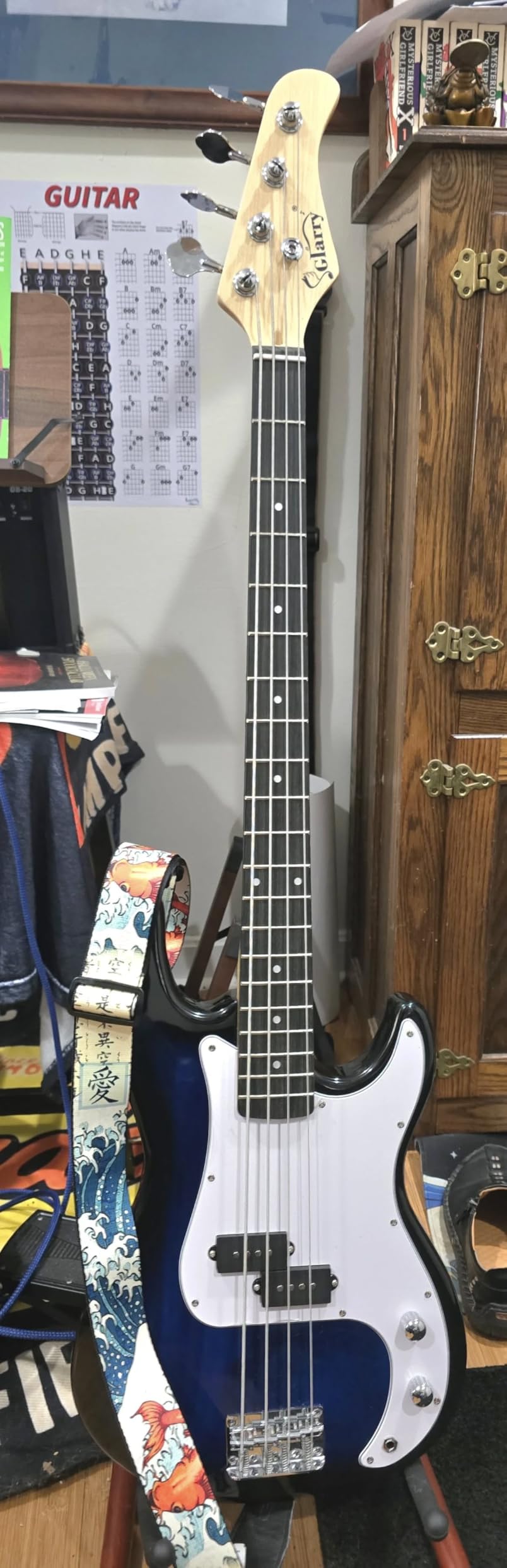 GLARRY Full Size Electric Bass Guitar Beginner Kit 4 String Exquisite Basswood Bass with 20W AMP, Cable, Strap, Bag and Accessories (Grey, 39