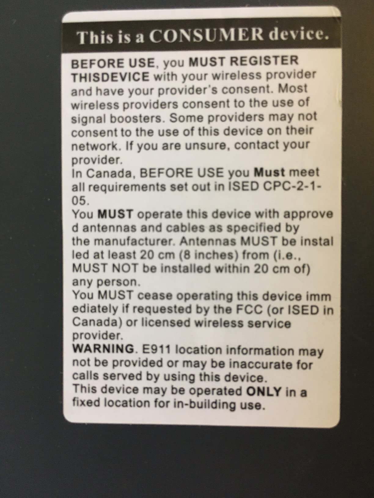 Cell Phone Booster for Truck, RV, SUVs & Off Road Vehicles customer photo 2