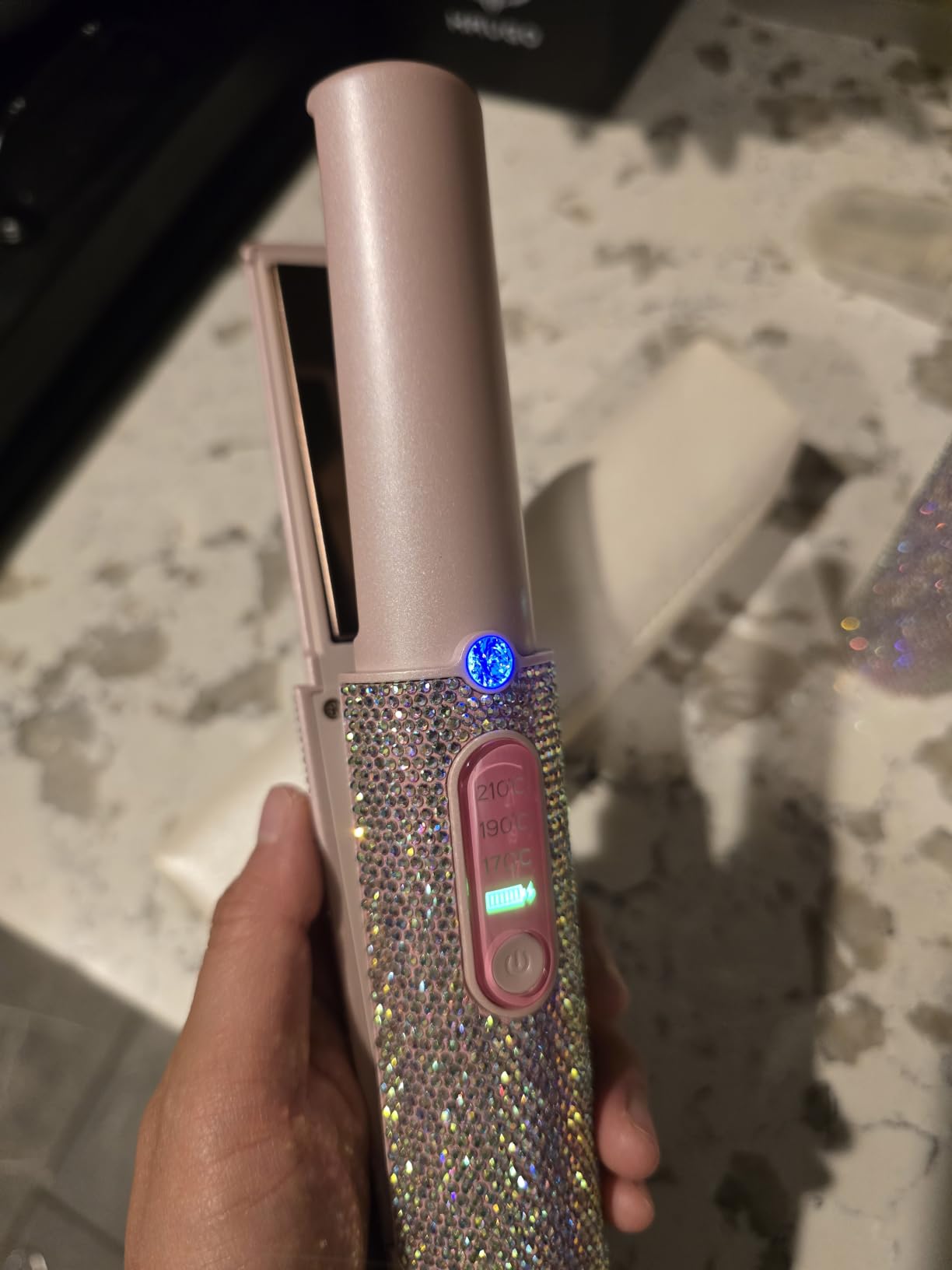 Cordless Mini Travel Flat Iron, 2-in-1 Hair Straightener and Curler customer photo 1