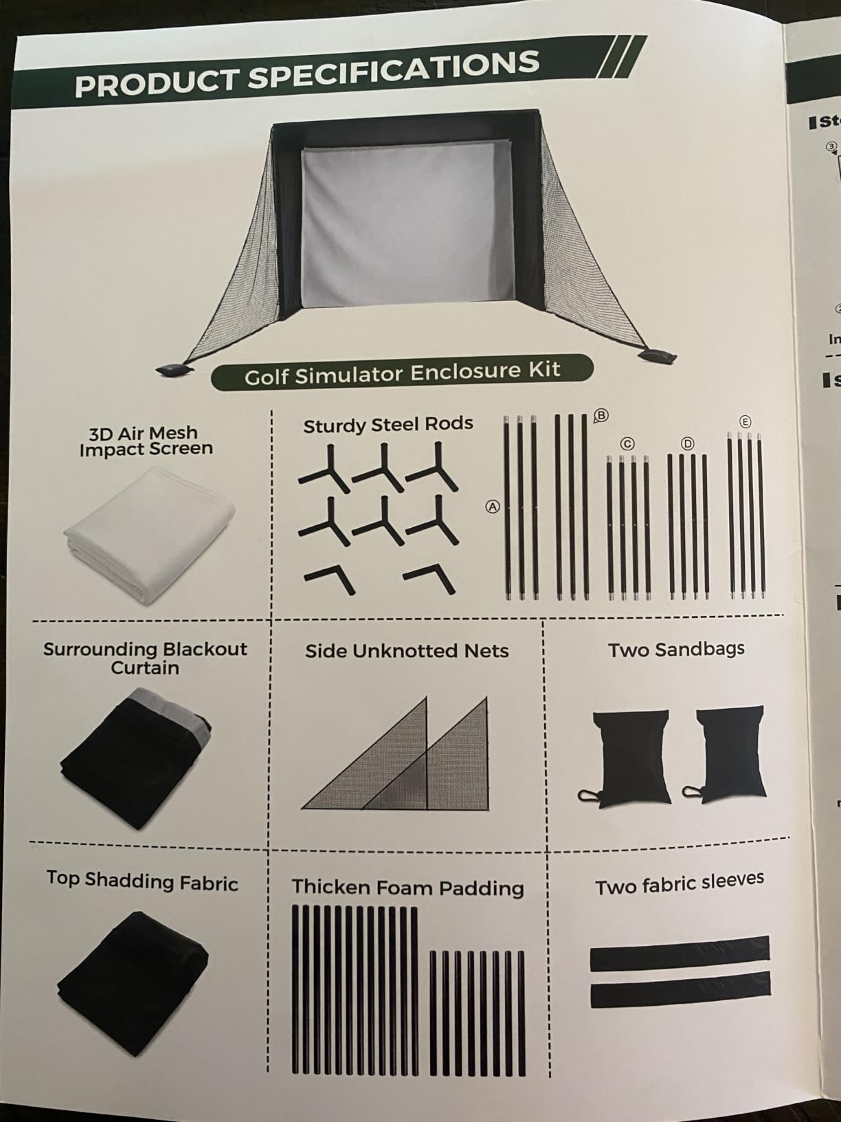 Golf Simulator Enclosure Kit with 3D Air Mesh Impact Screen (10x8x5 FT) customer photo 2