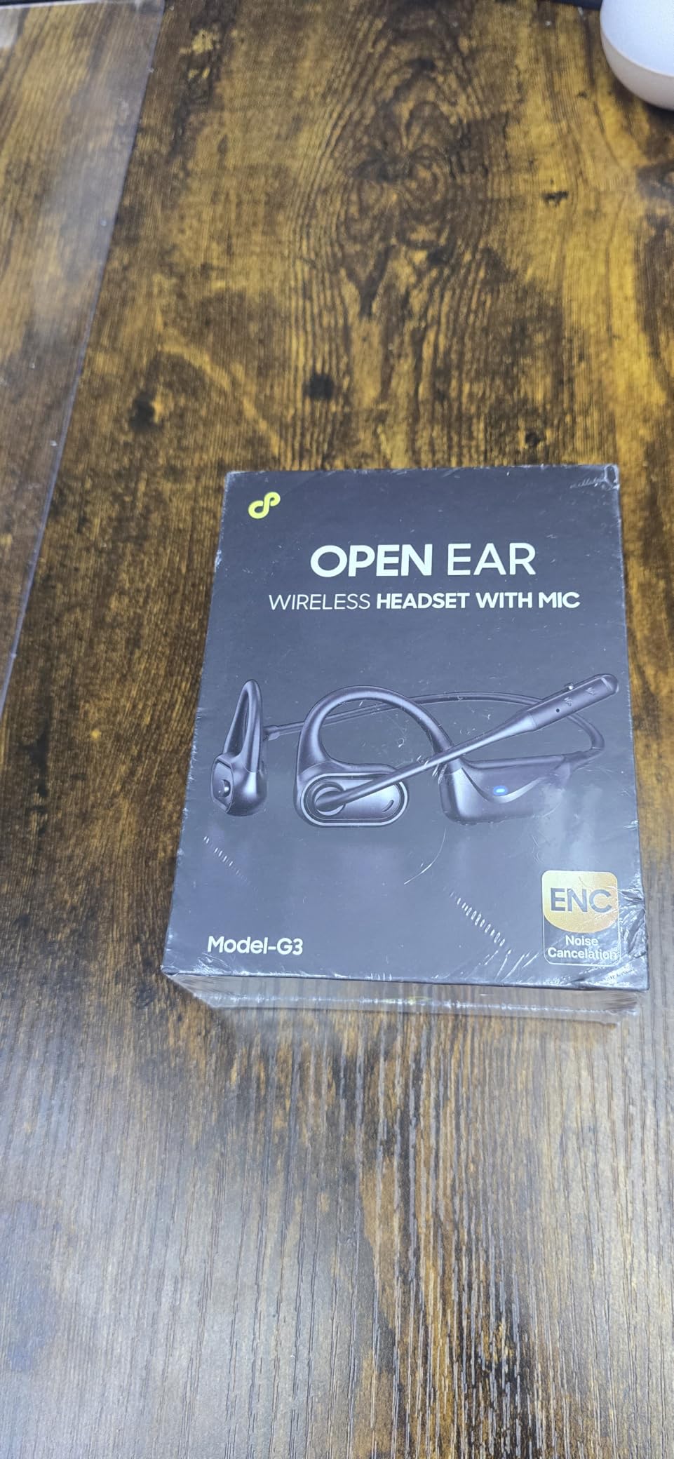 Open Ear Headphones with Mic, 29g Bluetooth Headset, Air Conduction Headphones with Dual Device Connection & Mute, Wireless Headset with Mic for Work, Driving, Office, Workout, Black customer photo 1