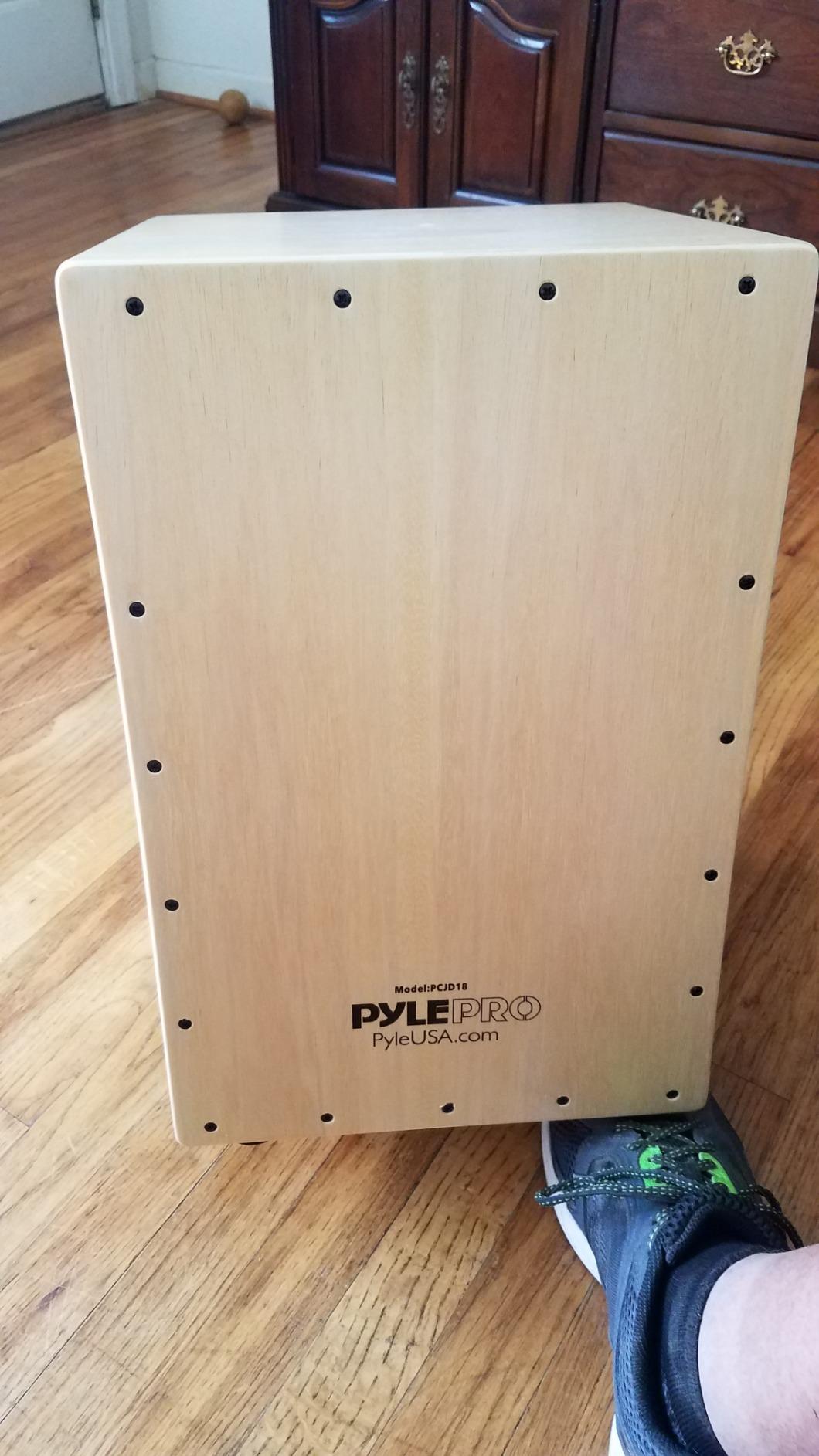Pyle Stringed Jam Wooden Cajon, Handcraft Compact And Lightweight Percussion Box With Internal Guitar Strings, Rubber Capped Feet, Suitable For All Ages customer photo 1