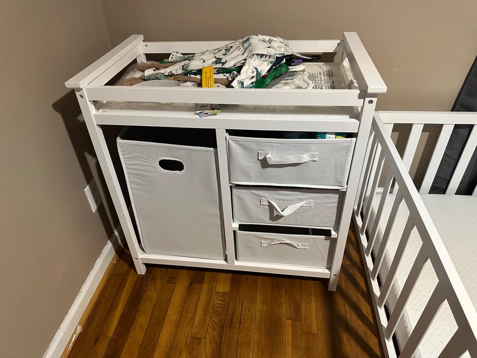 Badger Basket Baby Changing Table with Laundry Hamper & Storage - White customer photo 1
