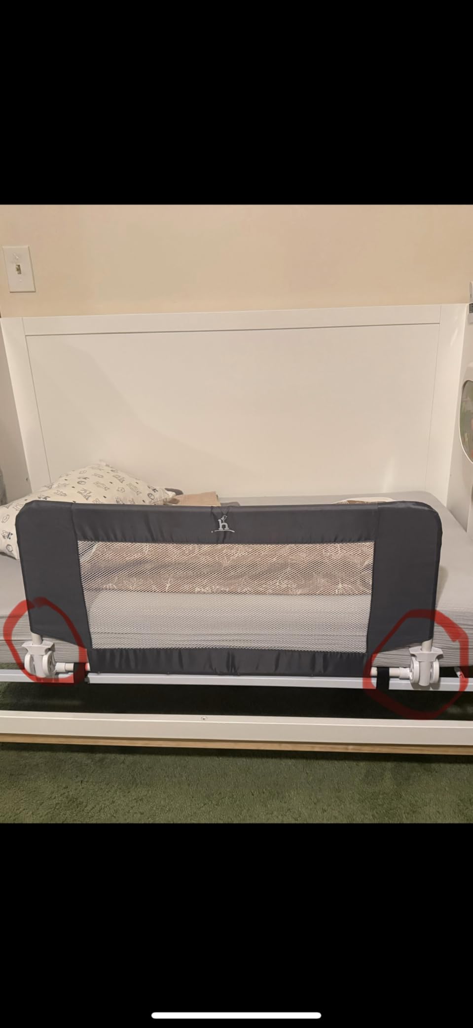 Hiccapop Convertible Crib Bed Rail for Toddlers, Crib Rail Guard, White customer photo 2