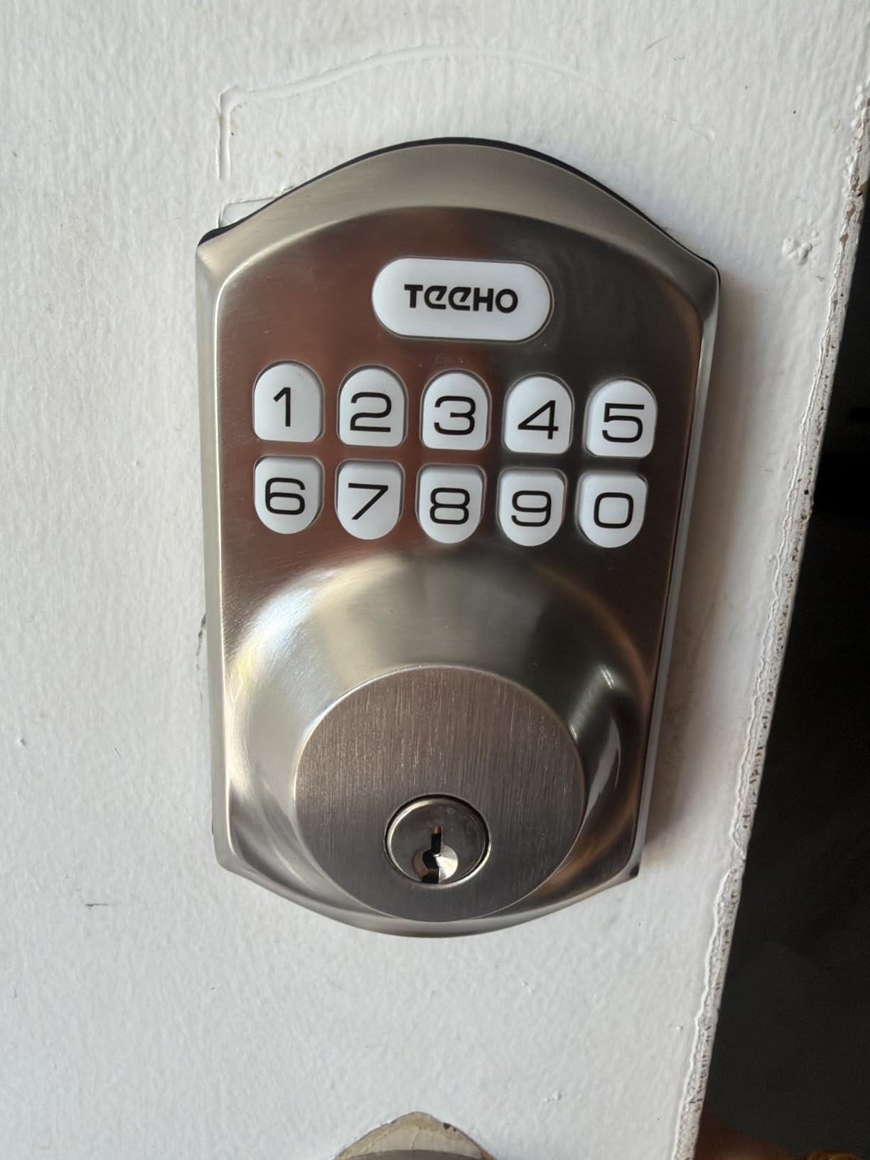 TEEHO TE001 Keyless Entry Deadbolt with Keypad for Front Door, Satin Nickel customer photo 1