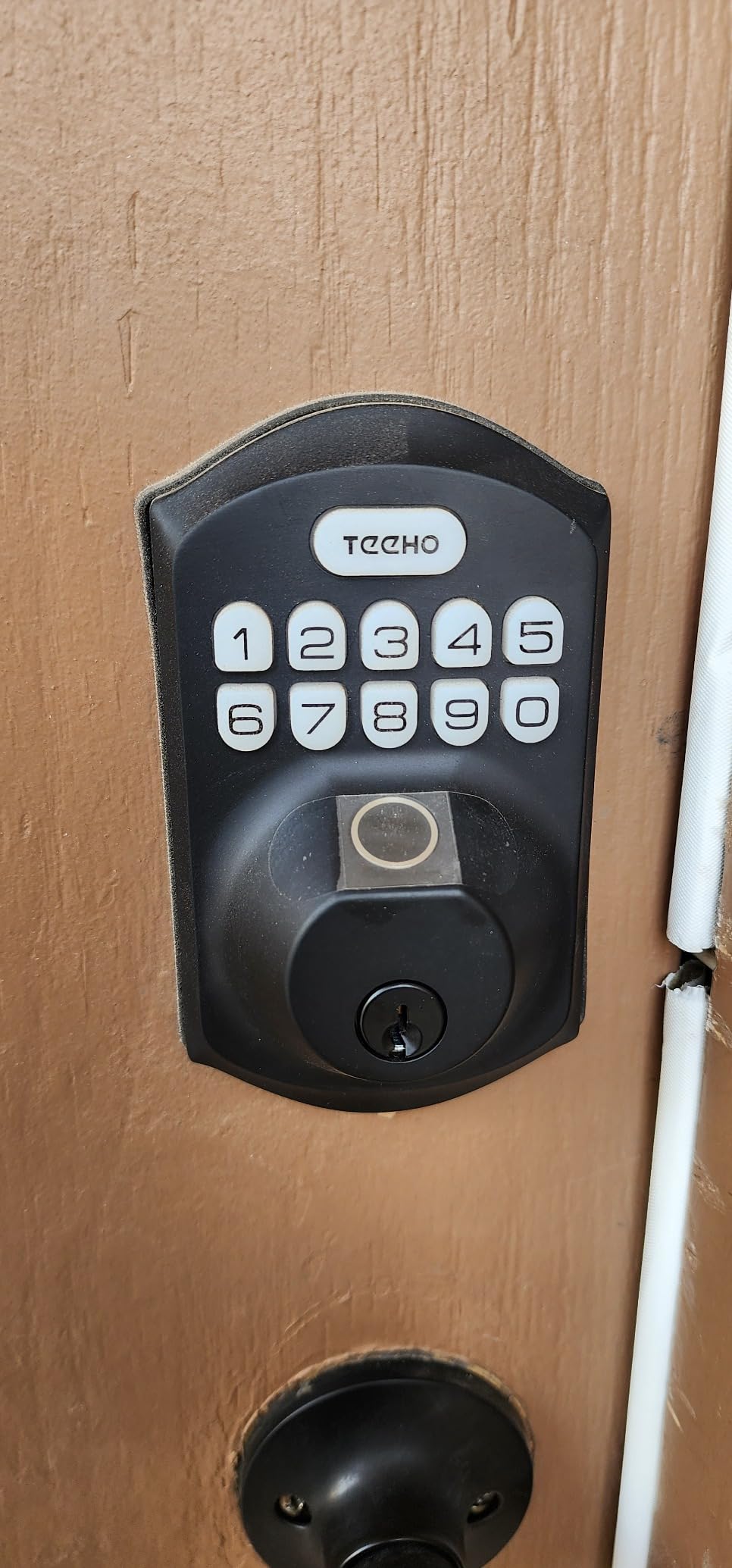 TEEHO TE002 Fingerprint Deadbolt with Keypad for Front Door, Matte Black customer photo 2