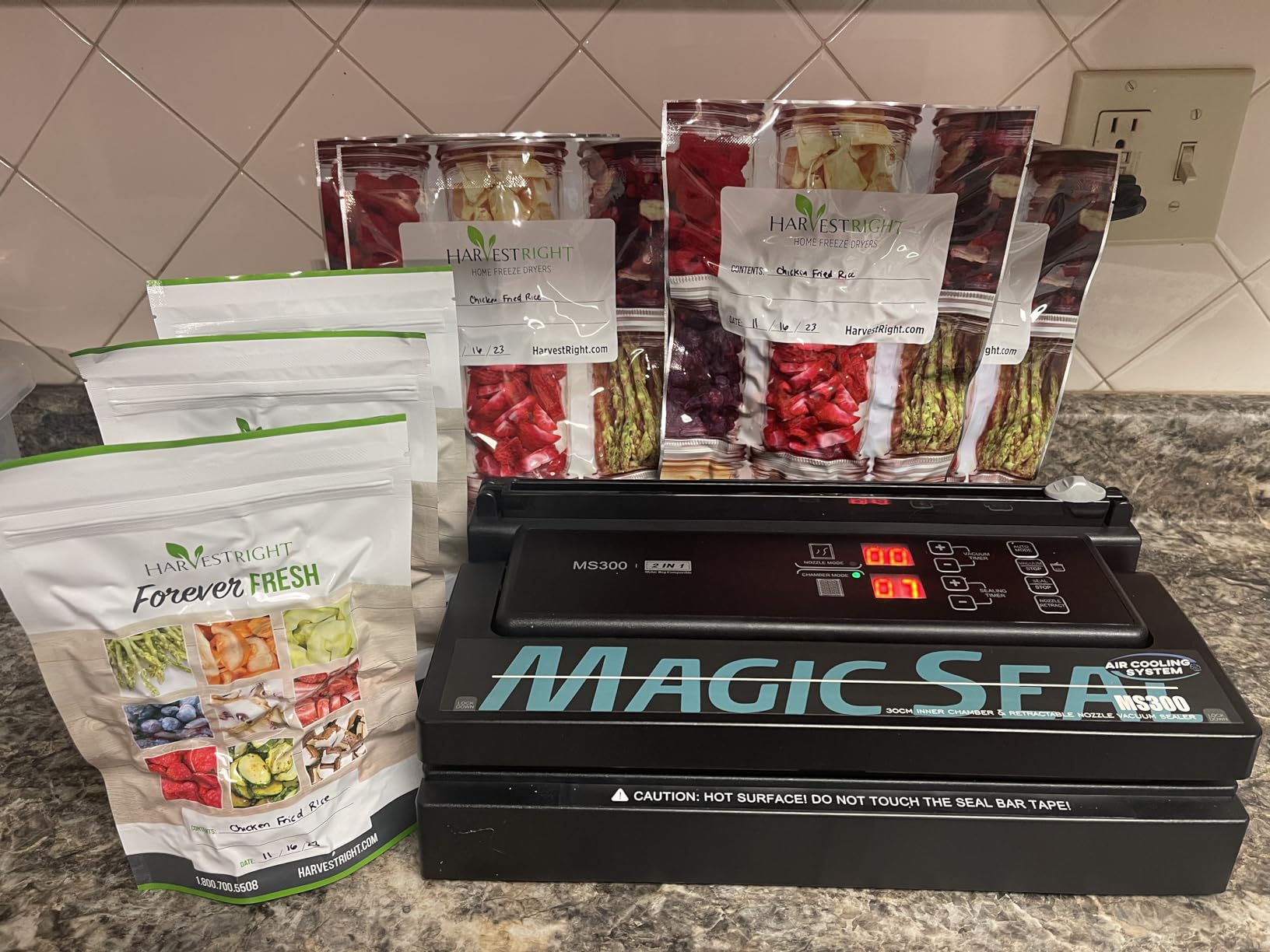 MAGIC SEAL Commercial Dual Mode Vacuum Sealer - for Textured & Smooth/Mylar Bags, 190W Food Sealer Vacuum Packing Machine with Auto Cooling System, Adjustable Air & Seal Settings -MS300 customer photo 2