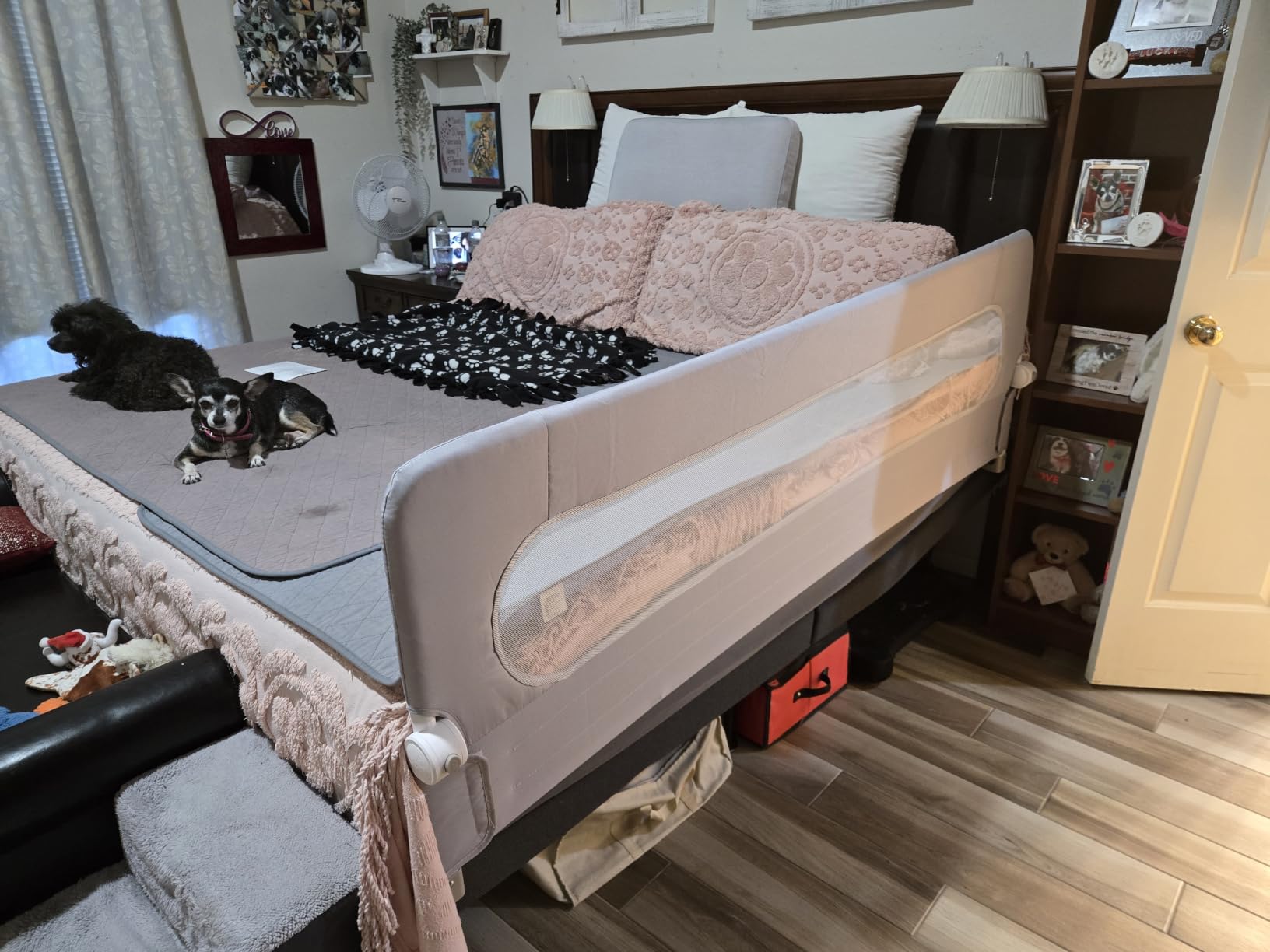 UPGOGO Folding Bed Rail for Toddlers, Grey, 33