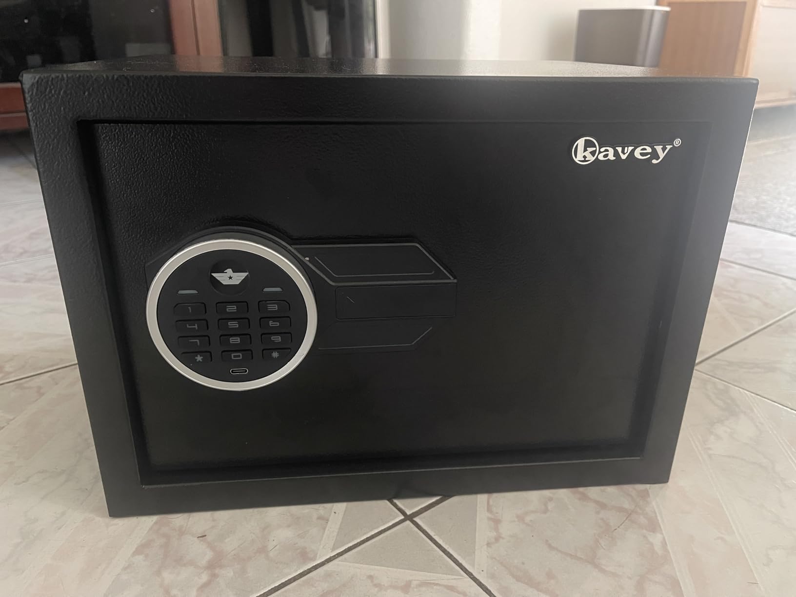 Kavey 2.0 Cubic Feet Biometric Fingerprint Safe Box, Quick Access Home Safe with Dual Alarm System and Mute Mode, Heavy Duty Alloy Steel Money Safe for Office Hotel Cash Documents Storage, Black customer photo 1