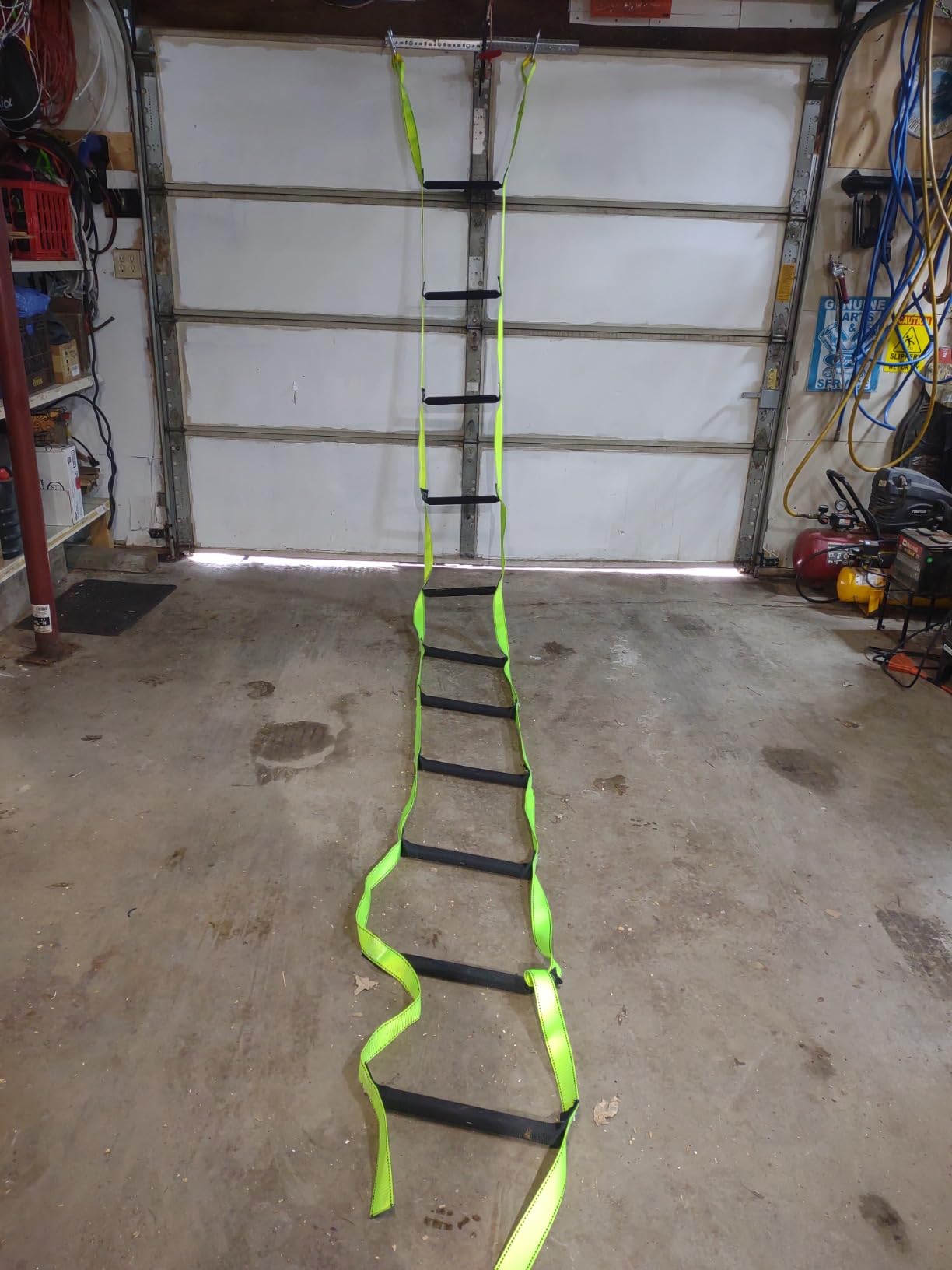Fire Escape Ladders, 13FT Emergency Rope Ladder with 2 Hooks for 2-3 Story Homes, Portable Multi-use Quick Deployment Rope Ladders for Balcony Tree Window customer photo 1