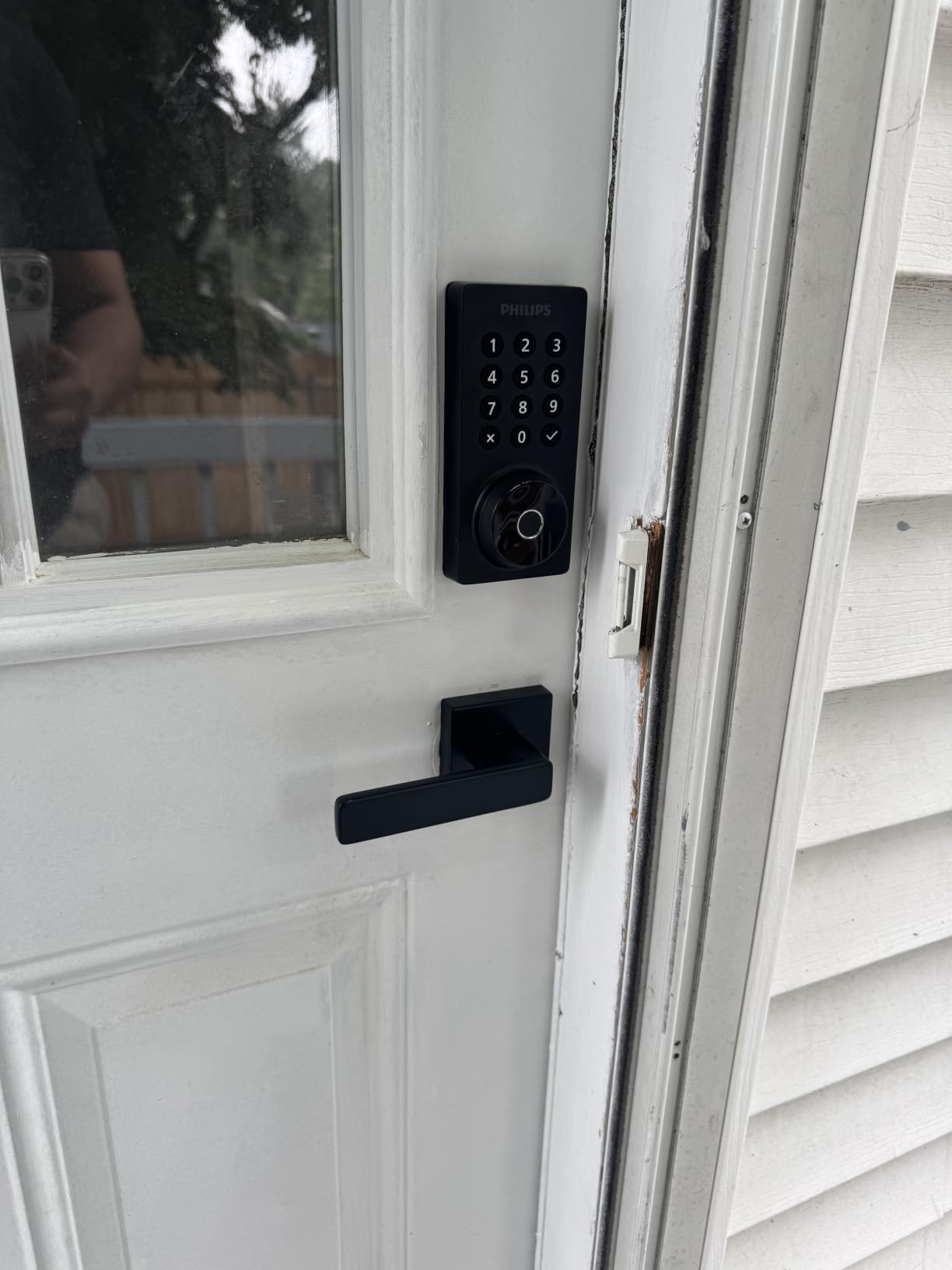 Philips WiFi Keypad Door Lock with Handle, Built-in WiFi, APP Remote Control, Voice & Fingerprint Unlock, Smart Locks for Front Door with Auto Lock, Keyless Entry Deadbolt, Satin Nickel customer photo 1
